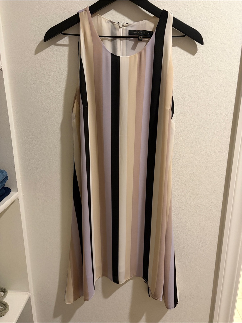 Forest Lily Vertical Striped Sleeveless Dress